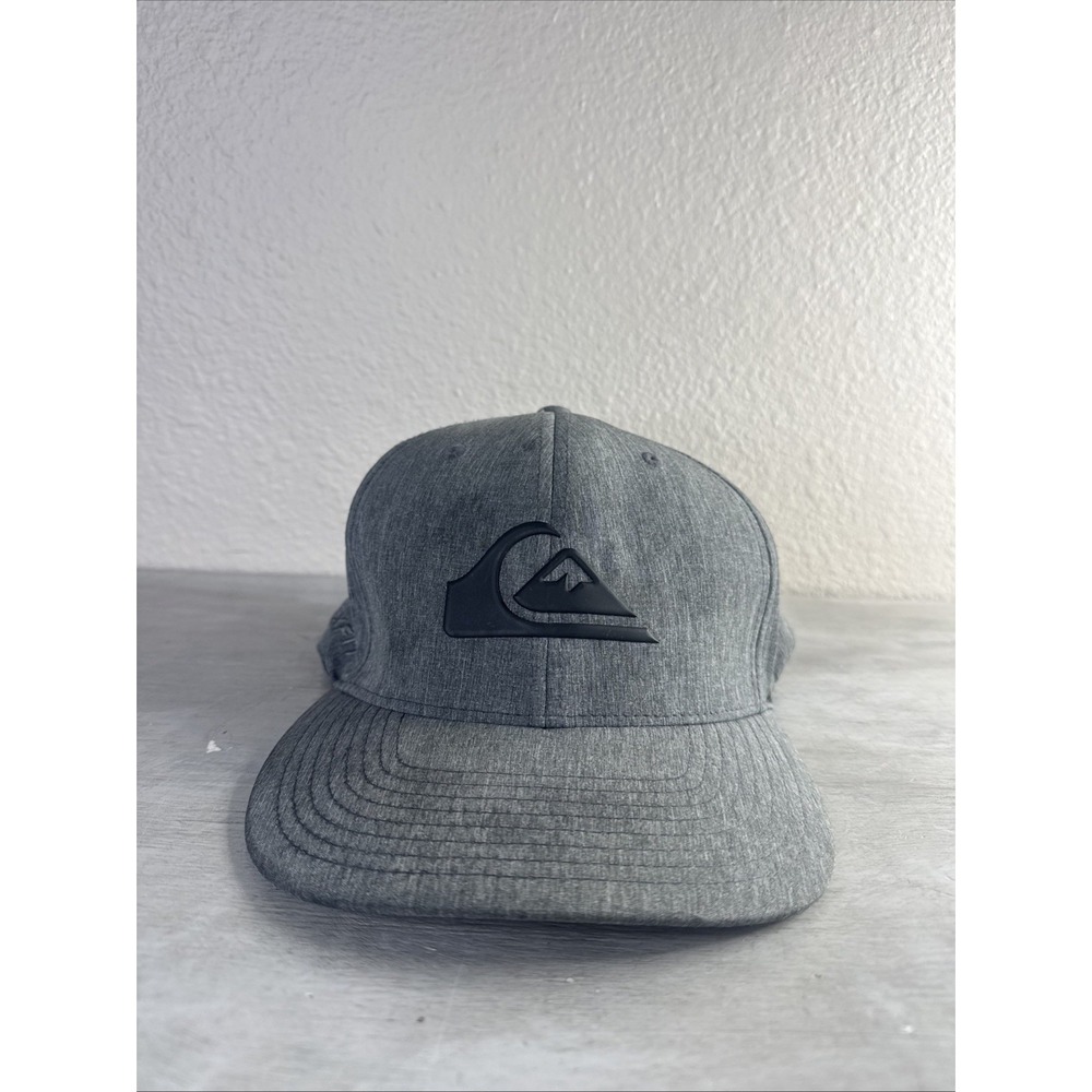 Quiksilver Baseball Hat Cap Gray Surfer Surf Skater Y2K Flexfit Mens L/XL